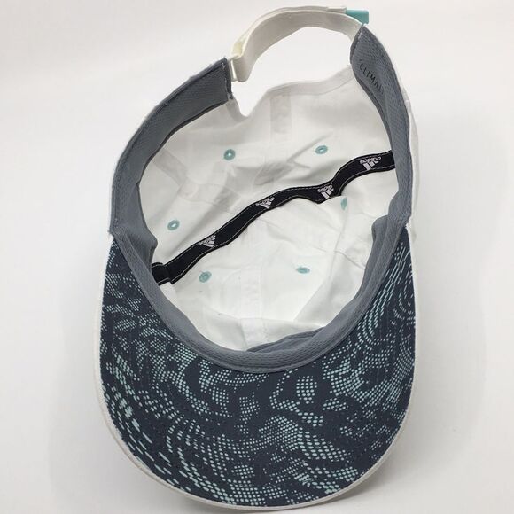 Adidas White/Teal Velcro Back Climalite lightweight Running Hat - Picture 9 of 14